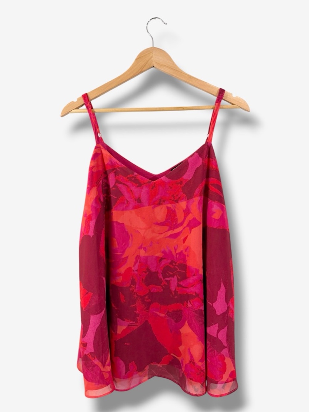 Torrid Sophie Tank Top Size 2X Red Pink Floral Print Spring Summer Casual Layers